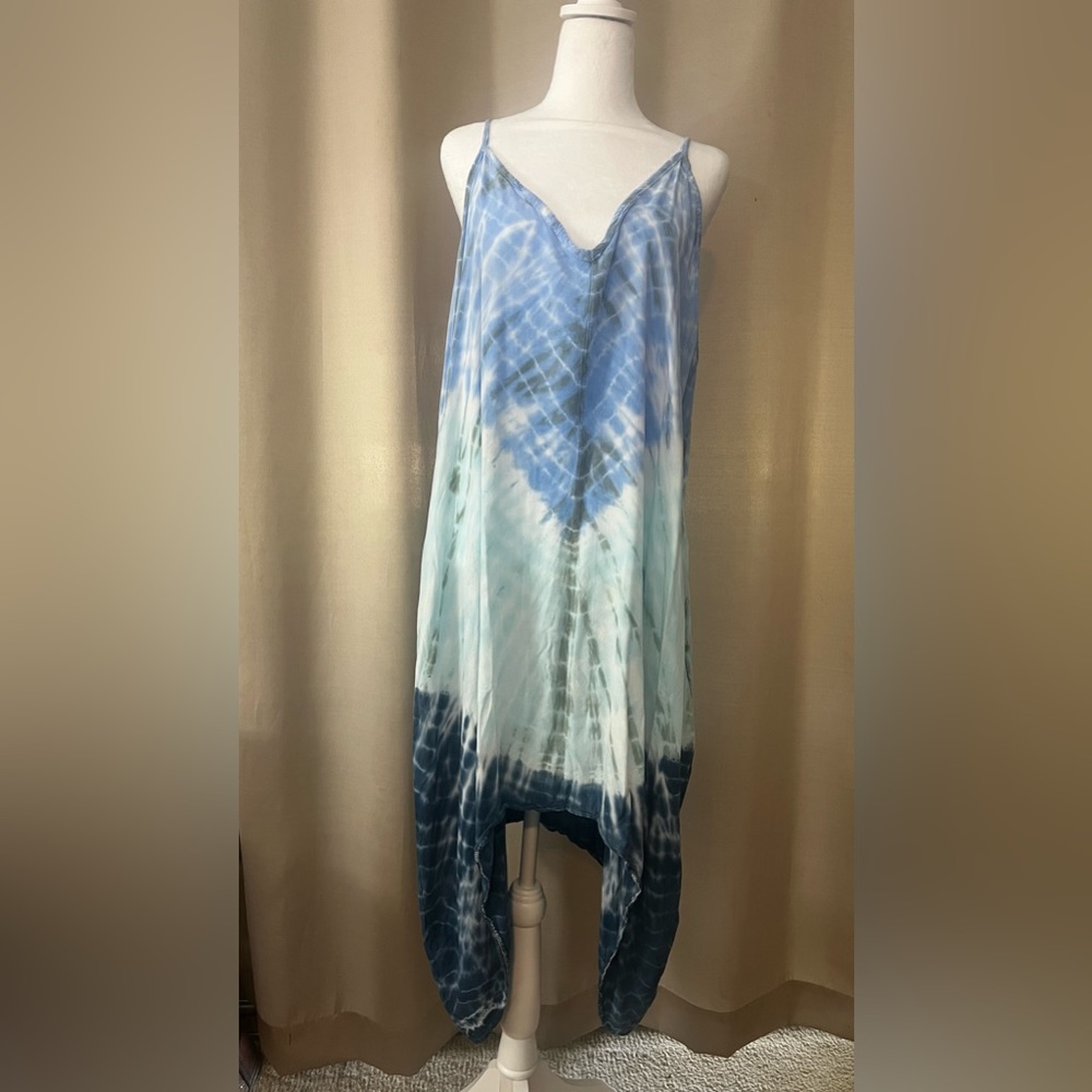 Hear The Waves Tie Dye Midi Dress - Aqua